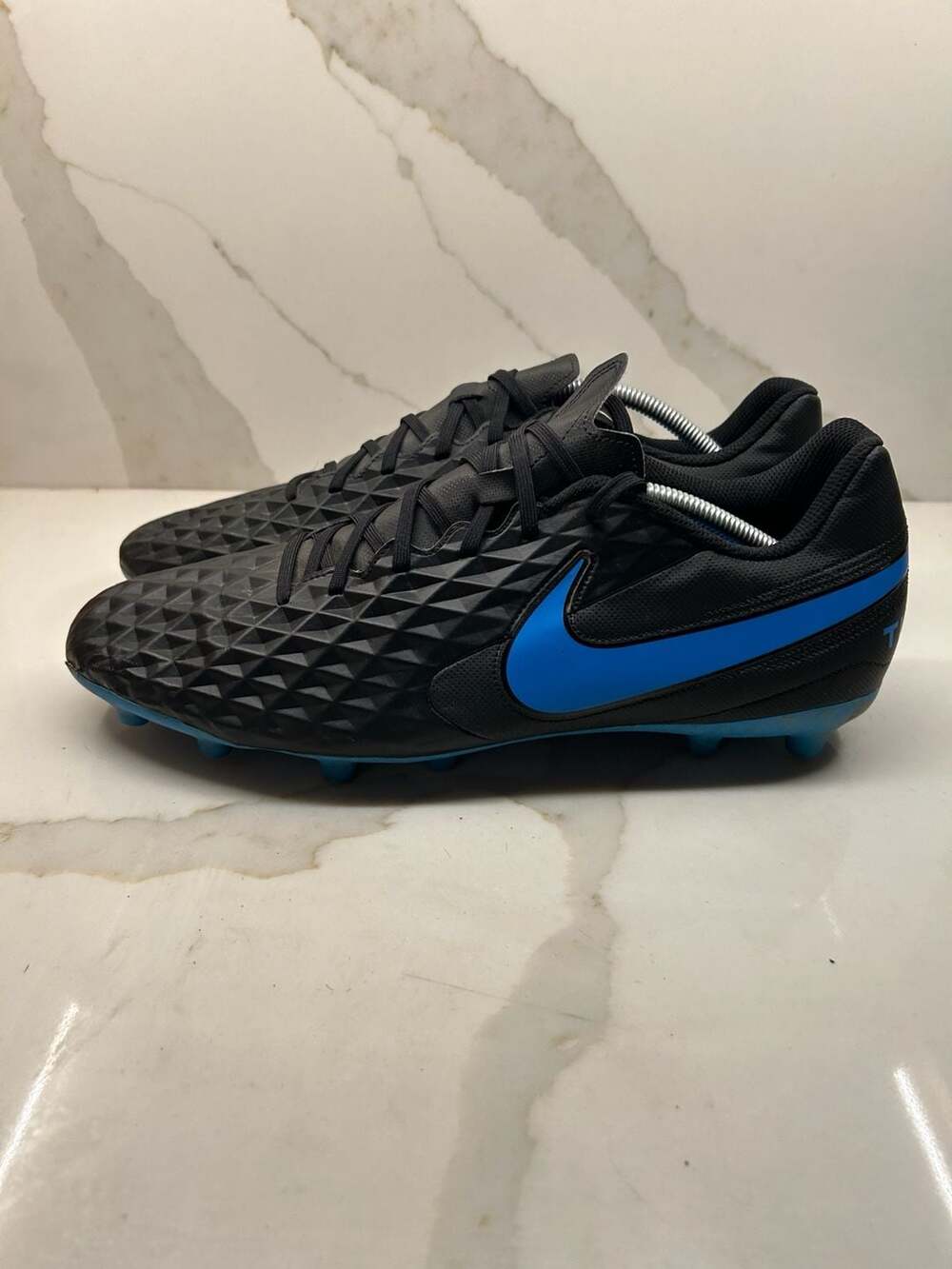 Nike Tiempo Legend Academy FG/MG Black and Blue Soccer Cleats
